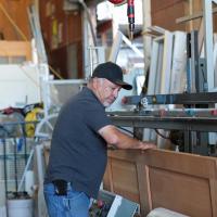 This and That Building Materials This and That Building Materials owner, Tomas Rascon, making a door