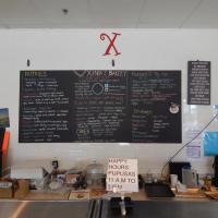 Xinia's Bakery chalkboard menu